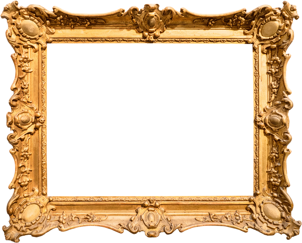 Vintage Wide Decorated Baroque Painting Frame